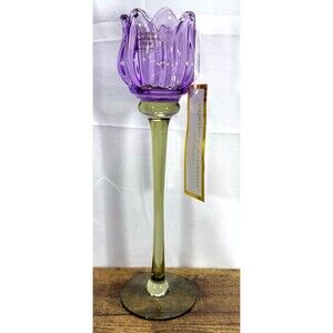 Cupcakes And Cashmere Green/Purple Tulip Tealight Holder NWT